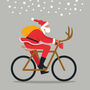 Funny Bike Lovers Christmas Card, Santa On A Bike, thumbnail 2 of 8