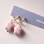 Marshmallow Ceramic Star Huggie Hoops 18ct Gold Plated, thumbnail 4 of 5