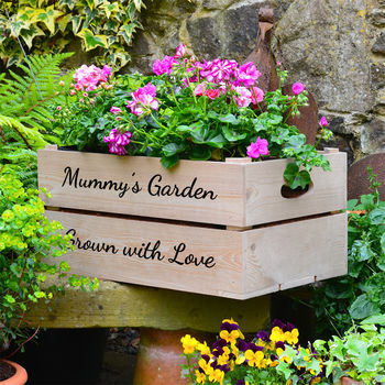 Personalised Wooden Crate Planter, 2 of 9
