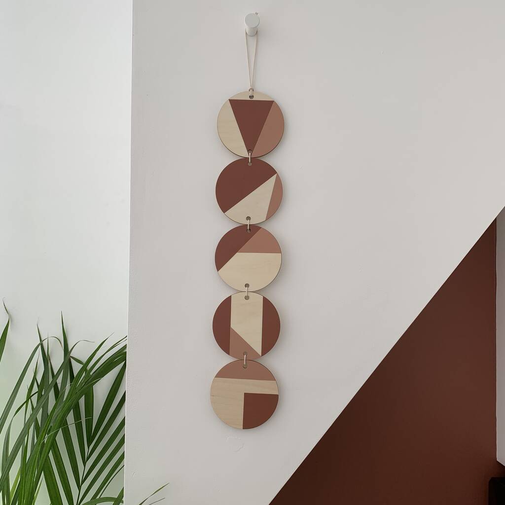 Terracotta And Dusky Pink Geometric Wall Art, 1 of 6