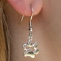 Sterling Silver Personalised Paw Print Earrings, thumbnail 2 of 6
