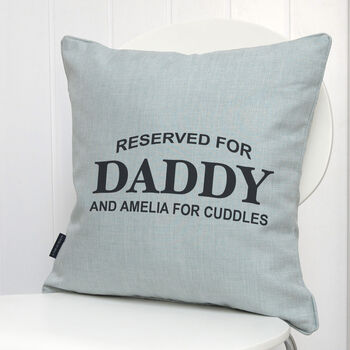 Personalised Reserved For Dad / Daddy Cushion, 2 of 4
