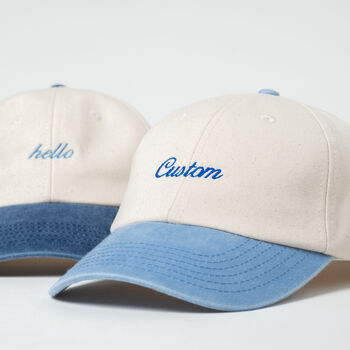 Personalised Baseball Cap With Custom Embroidery On Heavy Canvas, 7 of 9