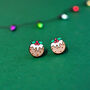 Christmas Pudding Stud Earrings, thumbnail 2 of 3