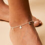 Lakshmi Anklet Blue Topaz Silver Or Gold Plated, thumbnail 1 of 10
