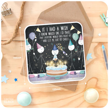Funny Antisocial Birthday Card Let Me Eat My Cake Cheeky Teenager Son Daughter, 2 of 6