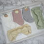 Bunny Socks And Ribbed Bows Baby Gift Set, thumbnail 2 of 2