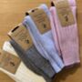 Ladies Cashmere Blend Socks Lilac, thumbnail 3 of 4
