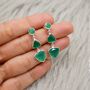 Green Onyx Multi Shape Stone Sterling Silver Earrings, thumbnail 4 of 10