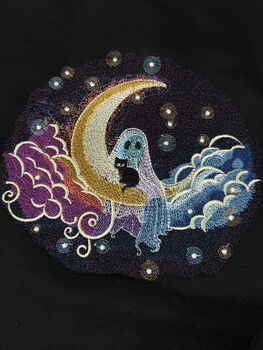 Celestial Ghost And Cat Embroidered Sweatshirt, 4 of 4