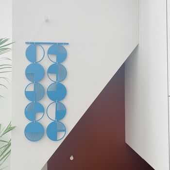 Blue Cut Out Plywood Geometric Wall Art, 5 of 5