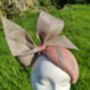 Strped Pink And Grey Head Piece With Bow Detail, thumbnail 3 of 4