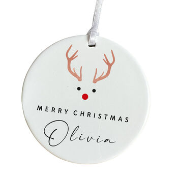 Personalised Merry Christmas Ceramic Ornament For Her Him, 2 of 7
