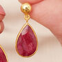 Moonstone Teardrop With Gold Plated Stud Earrings, thumbnail 12 of 12