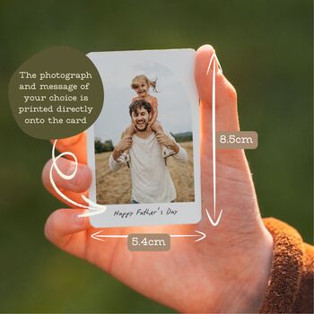 Personalised Father's Day's Photo And Message Metal Wallet Card, 5 of 5