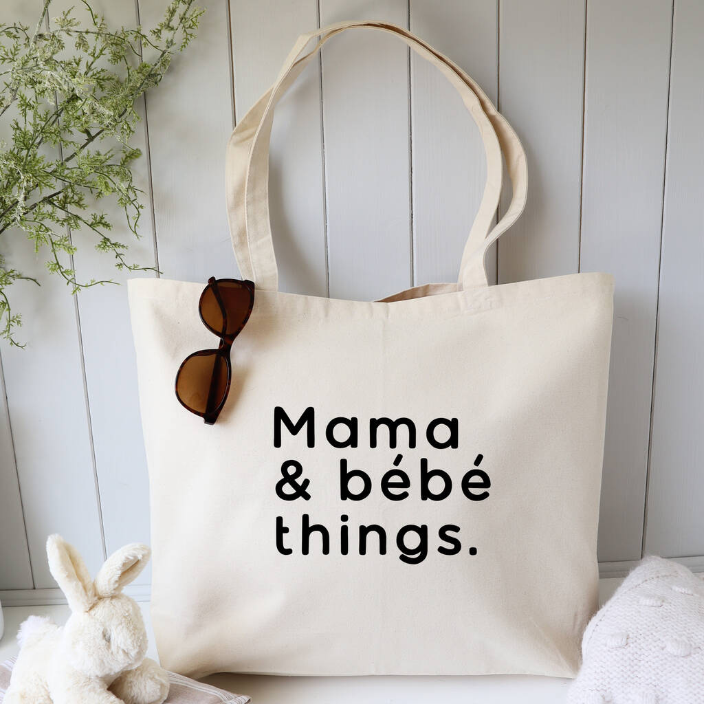 Mama And Baby Things Large Cotton Tote Bag, 1 of 5