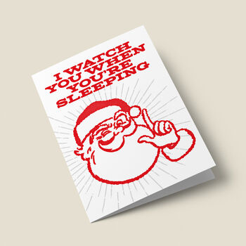 'Creepy Santa' Funny Christmas Card, 6 of 6