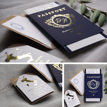 Passport Foil Wedding Invitation, 2 of 6