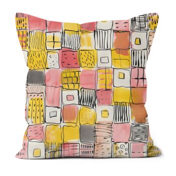 Patchwork Delight Hand Made Poly Linen Cushions, 7 of 7