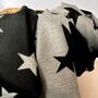 Cashmere Blend Star Scarf In Black And Grey, thumbnail 2 of 3