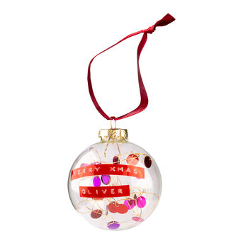 Red And Purple Custom Bauble Xmas Ornament, 4 of 8