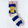 100% Cashmere Bold Blue Stripe Socks, thumbnail 6 of 10