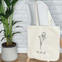 Birth Flower Personalised Tote Bag With Birthdate, thumbnail 1 of 4