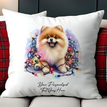 Personalised Pomeranian In Christmas Lights, 8 of 10