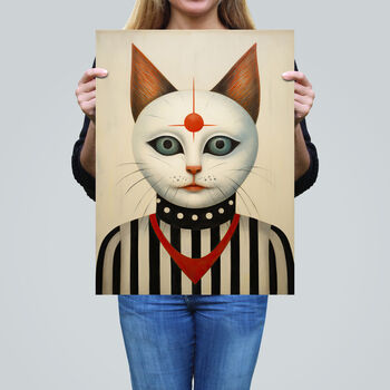 Queen Of All The Cats Futuristic Fun Wall Art Print, 2 of 6