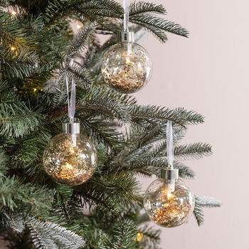 Trio Of Light Up Glitter Baubles, 3 of 4