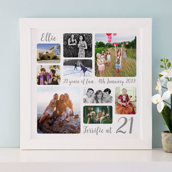 Personalised 21st Birthday Square Photo Collage, 11 of 12