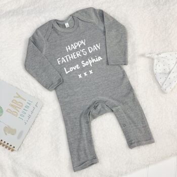 Personalised Happy Fathers Day Babygrow, 7 of 8