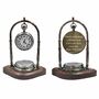 Personalised Bronze 20th Anniversary Desk Clock With Compass, thumbnail 1 of 11