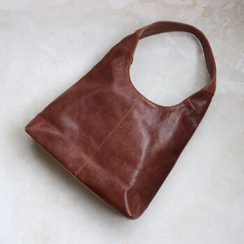Minimalist Leather Hobo Tote Bag, 4 of 8