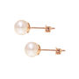 9ct Rose Gold Pearl Stud Earrings, thumbnail 2 of 4