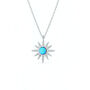 Blue Opal Sun Sterling Silver Necklace, thumbnail 3 of 4