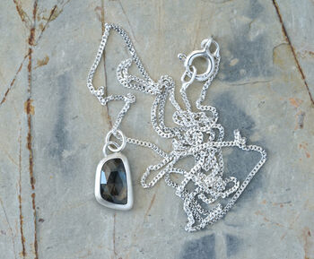 Montana Sapphire Necklace In Sterling Silver 0.9ct, 2 of 3