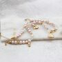 Gold Plated Seashell And Pink Pearl Gemstone Necklace, thumbnail 5 of 6