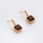 Garnet 18k Gold Plated Square Drop Earrings, thumbnail 3 of 4