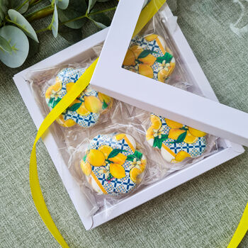 Mediterranean Lemon Biscuit Gift Box, Eight Pieces, 4 of 8
