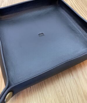 Personalised Black Leather Desk Accessories Tray, 6 of 12