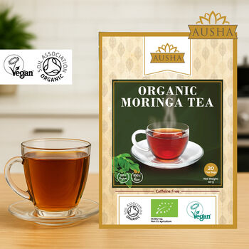 Organic Moringa Tea 20 Tea Bags Energy Immunity UK Certified Organic By Soil Association, 7 of 12