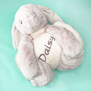 Super Soft Bunny With Embroidered Blanket, 2 of 9