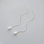 Sterling Silver Threader Pearl Earrings, thumbnail 6 of 9