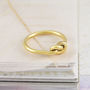 Friendship Gold Plated Silver Knot Infinity Ring, thumbnail 1 of 5