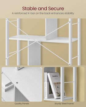 Five Tier Bookshelf Large Storage Shelf Bookcase, 9 of 12