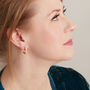 Gold And Silver Small Pearl Stud Hoops, thumbnail 4 of 11