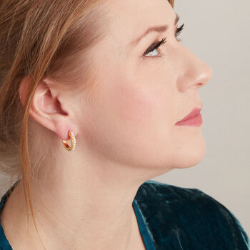 Gold And Silver Small Pearl Stud Hoops, 4 of 11