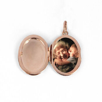 Personalised Rose Gold Plated Sterling Silver Queen Of Flowers Locket Necklace With Photos, 4 of 8