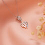 60th Years Necklace Silver Pendant With Rose Gold Flower Detail, thumbnail 3 of 5